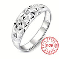 925 Pure Silvery Wide Face Women's Ring Low Allergy Nickel-Free Milky Way Light Surface Adjustable Ring Mouth Gift Box