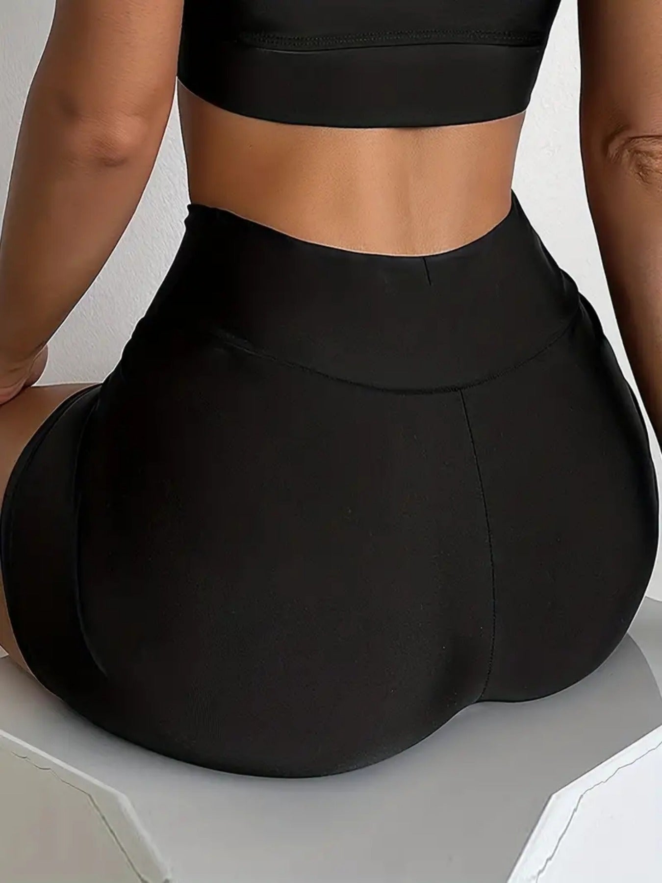 Women'S High-Waisted Biker Shorts - 4-Way Stretch, Non-See-Through, Moisture-Wicking, Quick-Dry, Comfortable Yoga & Running Athletic Shorts, Polyester 95%, Spandex 5%, Geometric-Pattern, Spring Season, Regular Fit, Knit Fabric, 200 g\u002Fm²