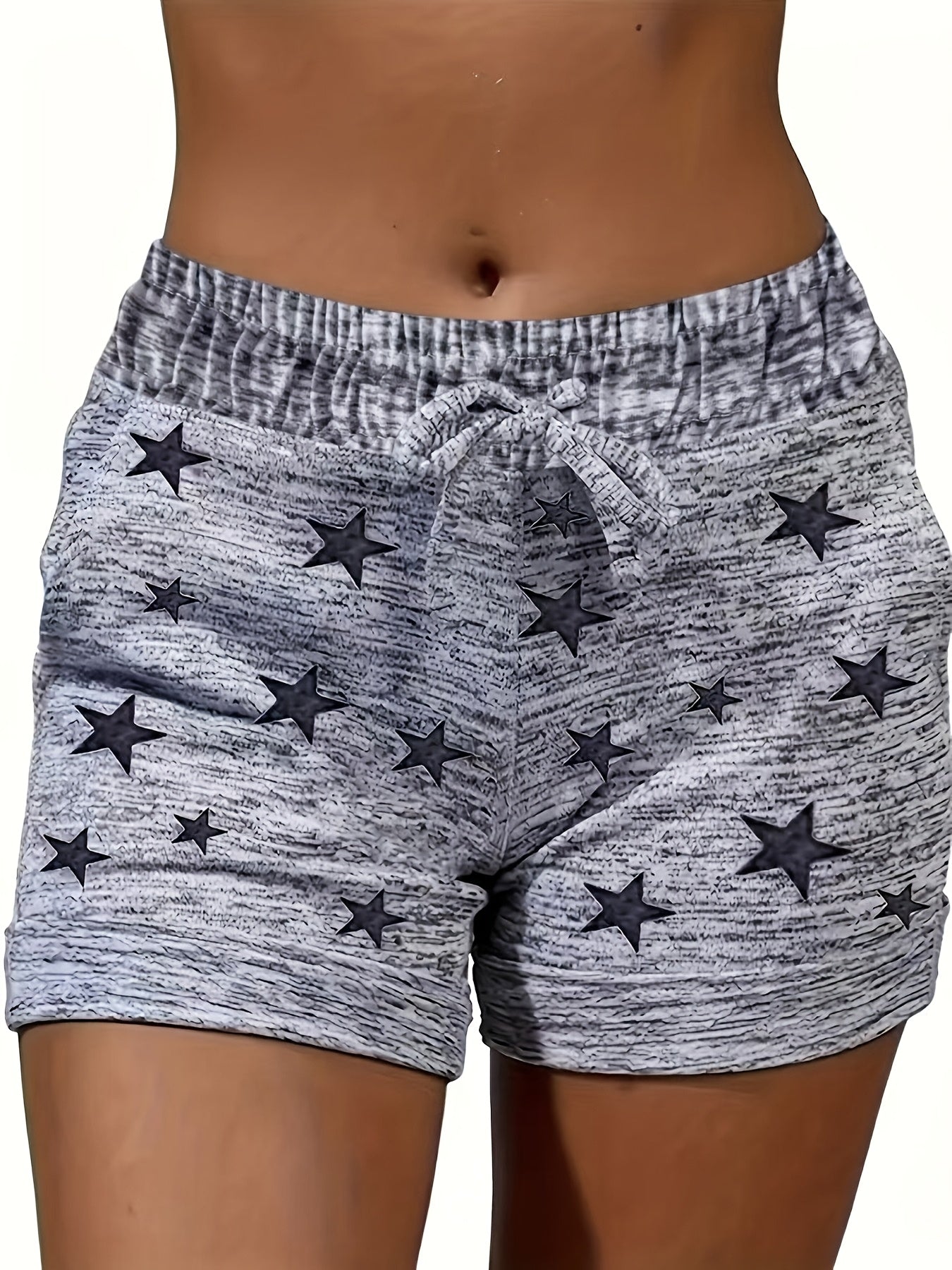 New Spring And Summer Casual Sports Shorts with Star Print And Drawstring from Europe And America.
