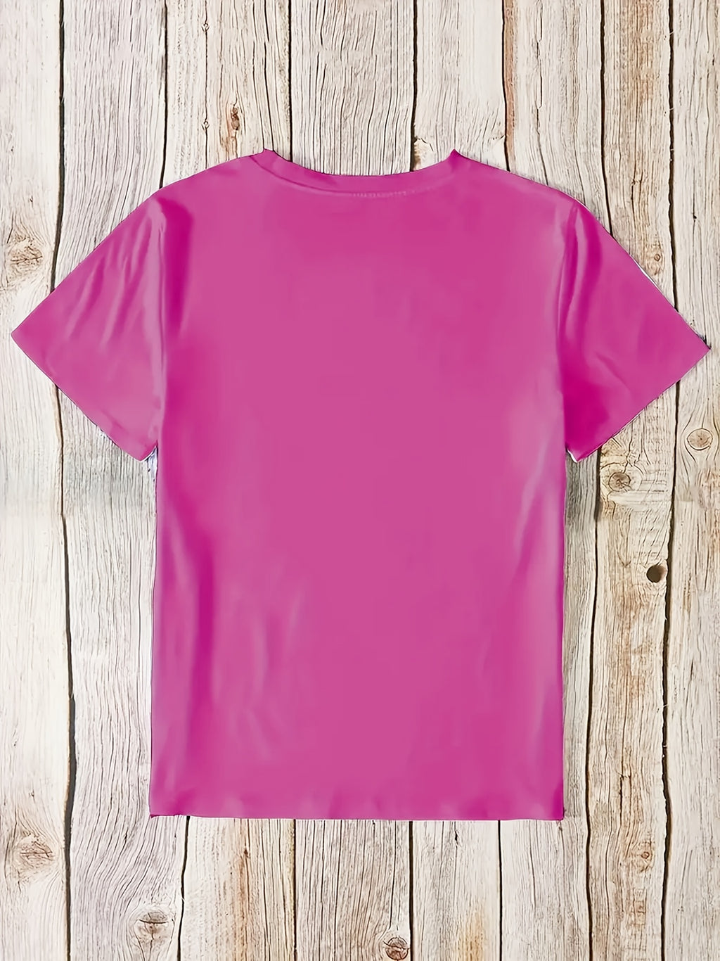 Women'S Floral Heart Print T-Shirt, Casual Crew Neck Short Sleeve Top, 100% Polyester Knit Fabric, Regular Length, All Season Fashion Tee