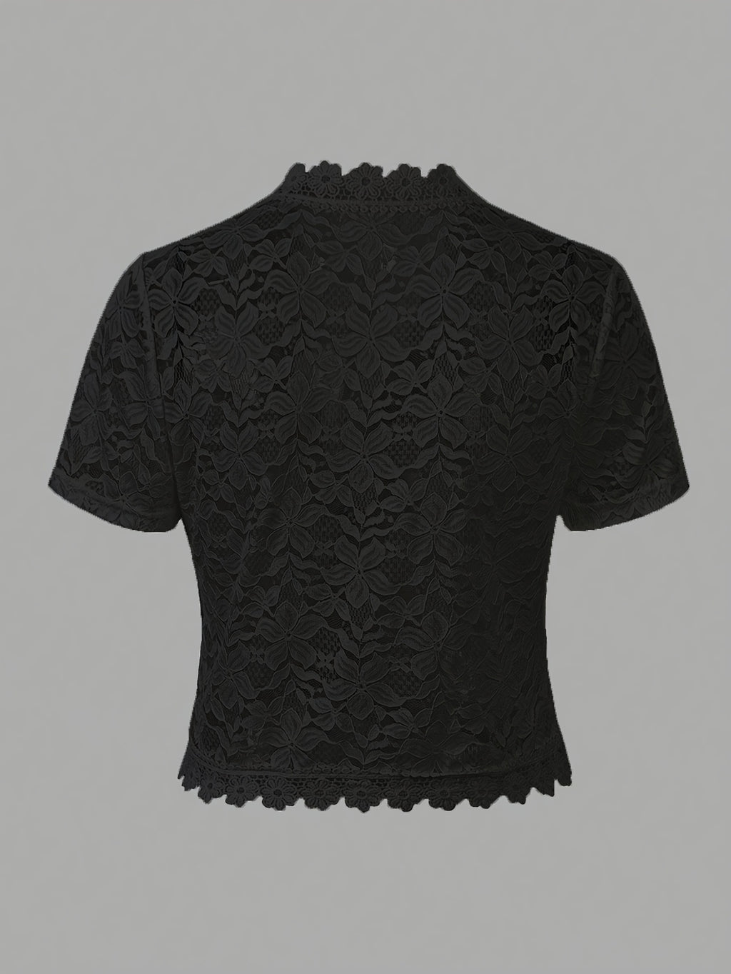 Elegant White Lace Contrast Cardigan - Short Sleeve, Stand Collar, Open Front Jacket for Women | Perfect for Spring\u002FSummer Parties & Casual Wear, Party Wear Cardigan | Lace Detailing | Constructio